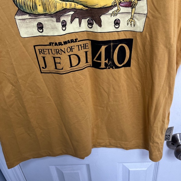 Star Wars Shirt Small Yellow Return Of The Jedi 40th Anniversary Jabba the Hutt - Picture 2 of 6